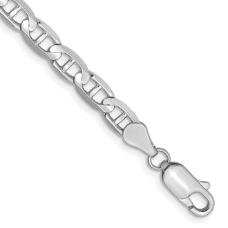 Buy Stylish 14K White Gold 8-Inch Concave Anchor Bracelet - Luxury Value!