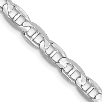 Buy Stylish 14K White Gold 20-Inch 4.5mm Concave Anchor Chain - Luxury Value