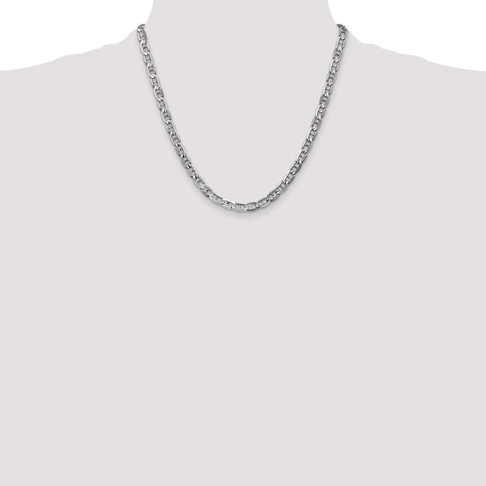 Exclusive 14K White Gold 20-Inch Concave Anchor Chain - Stylish & Affordable