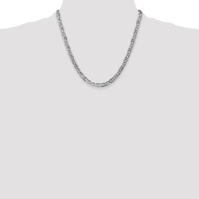 Exclusive 14K White Gold 20-Inch Concave Anchor Chain - Stylish & Affordable-4