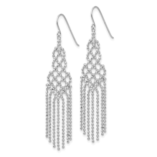 Shop 14K White Gold Beaded Drop Earrings - Stylish & Affordable Luxury Design