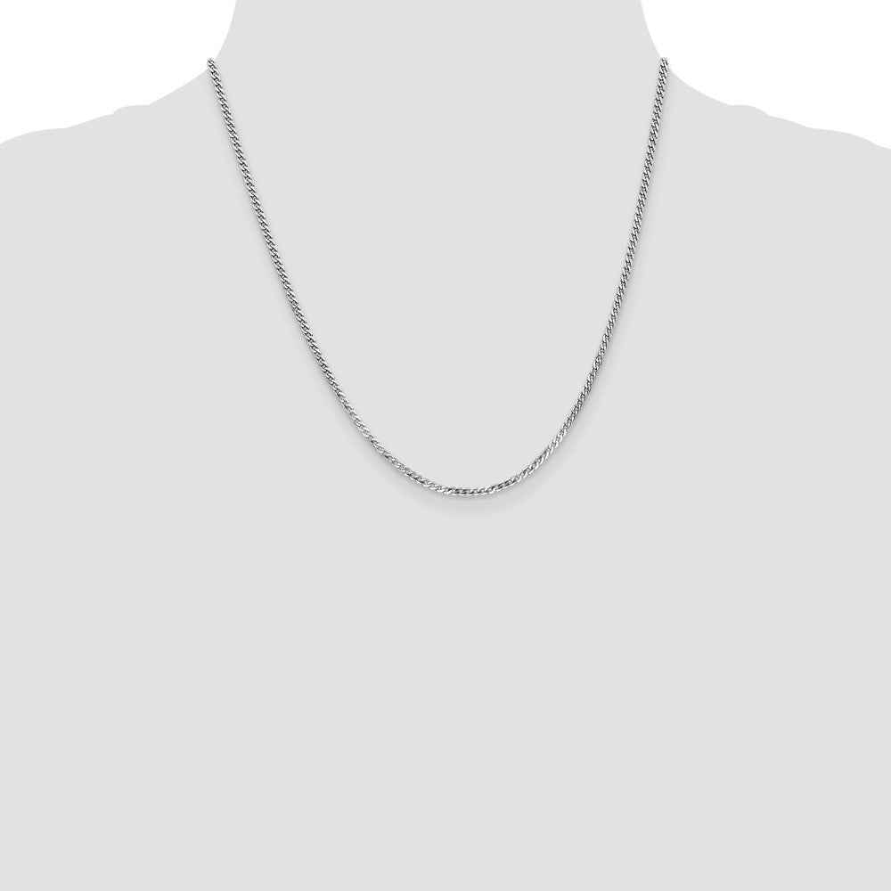 High-Quality 14K White Gold 2.2mm Curb Link Chain - Stylish Luxury Jewelry