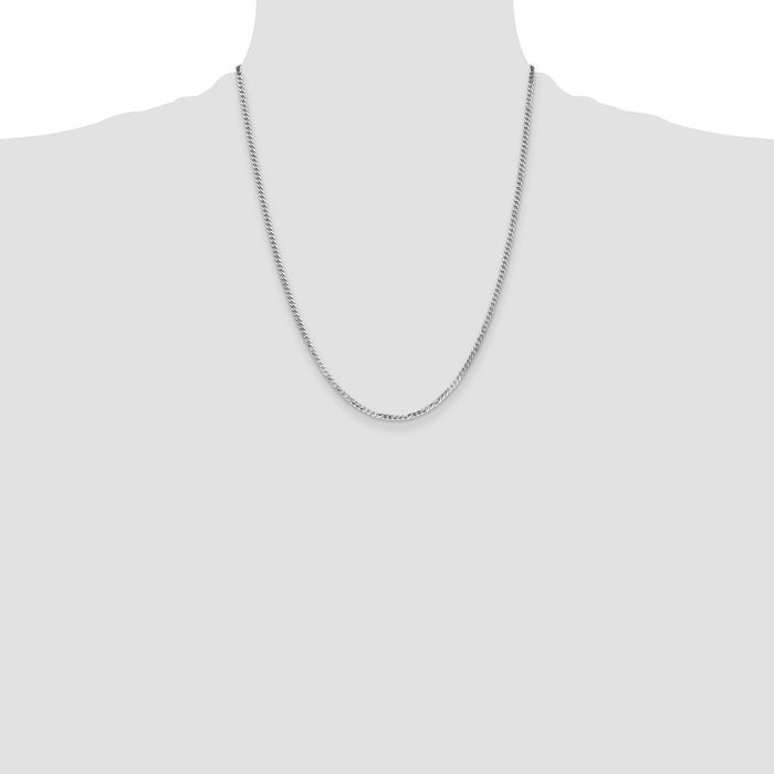 Order Stylish 14K White Gold 2.2mm Flat Beveled Curb Link Chain - Affordable Luxury-4