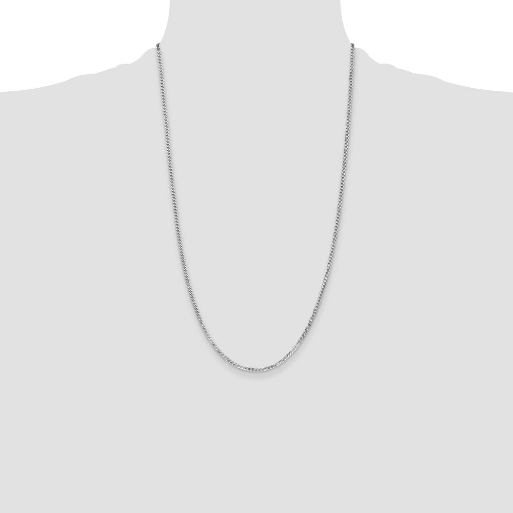 Buy 14K White Gold 2.2mm Flat Beveled Curb Link Chain - Stylish Luxury Jewelry