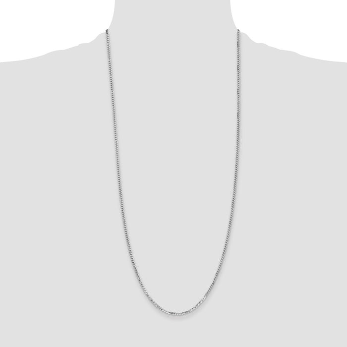 Shop Stylish 14K White Gold 2.2mm Flat Beveled Curb Link Chain | Affordable Luxury-4