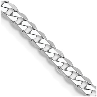 Exclusive 14K White Gold 18-Inch 2.9mm Beveled Curb Chain - Stylish Value!