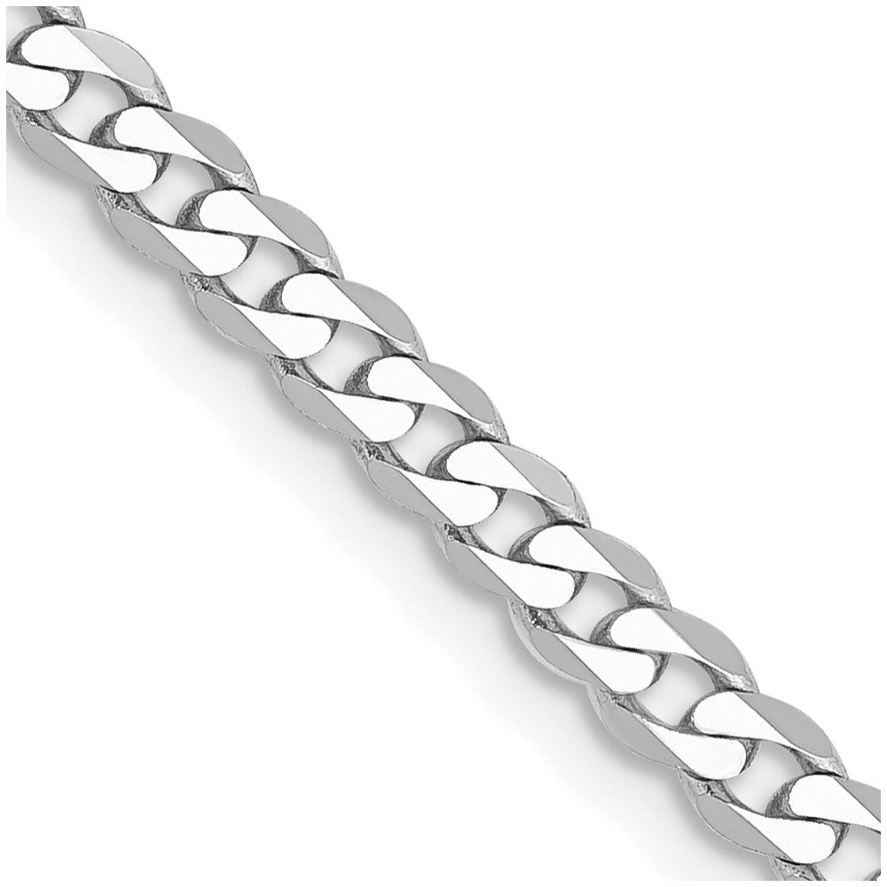 Buy 14K White Gold 24-Inch Curb Chain - Stylish 2.9mm Design, Affordable Price!