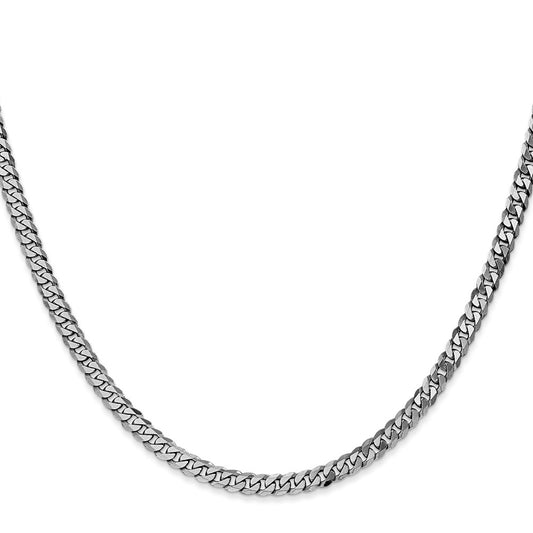Shop Stylish 14K White Gold 26-Inch Flat Beveled Curb Chain - 3.9mm