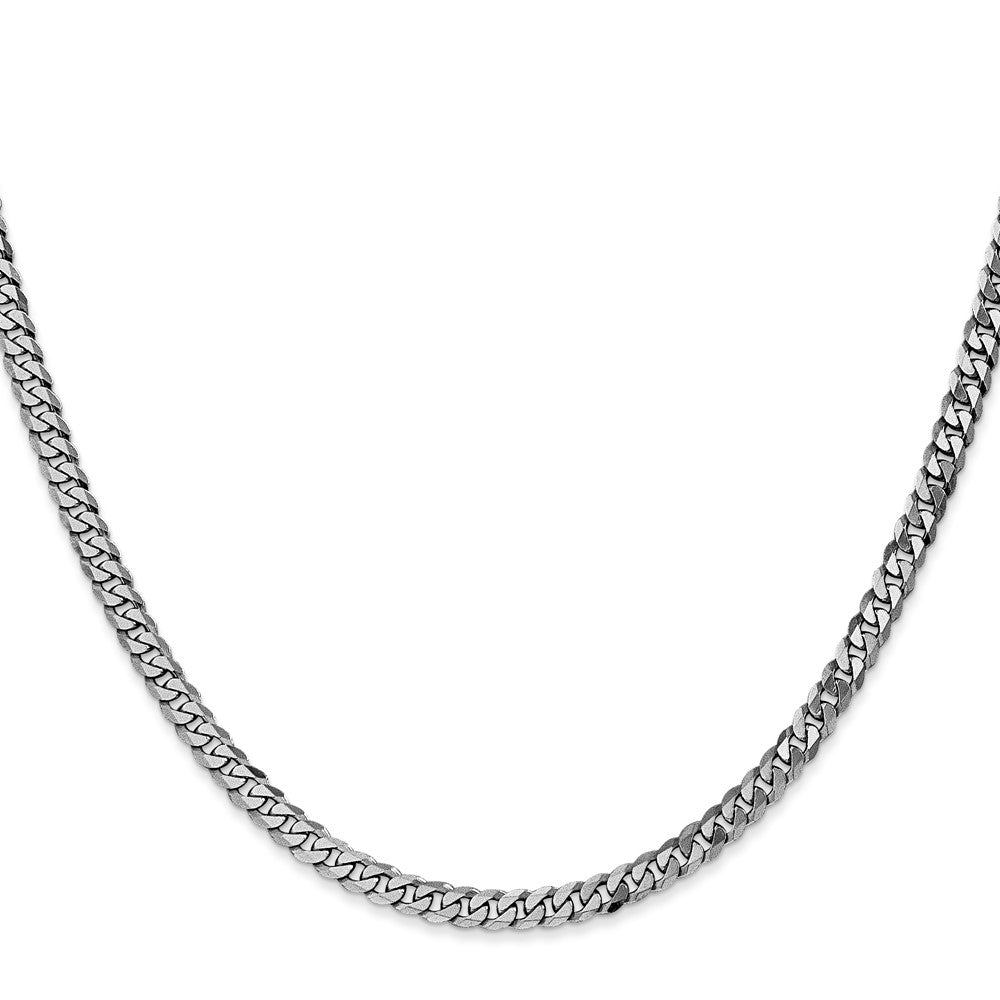 Buy 14K White Gold 20-Inch 3.9mm Flat Beveled Curb Chain - Stylish Value