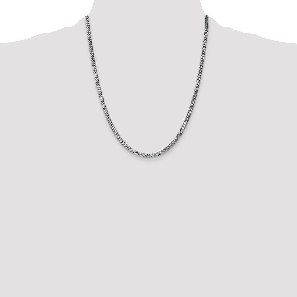Buy 14K White Gold 22" Flat Beveled Curb Chain - 3.9mm Luxury Design