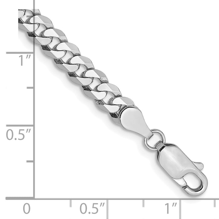 High-Quality 14K White Gold 7-Inch 4.75mm Curb Bracelet - Stylish Value!-2