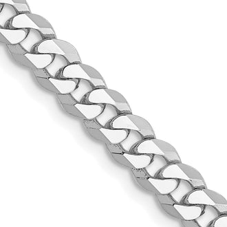 Exclusive 20-Inch 14K White Gold Flat Beveled Curb Chain - Stylish & Affordable