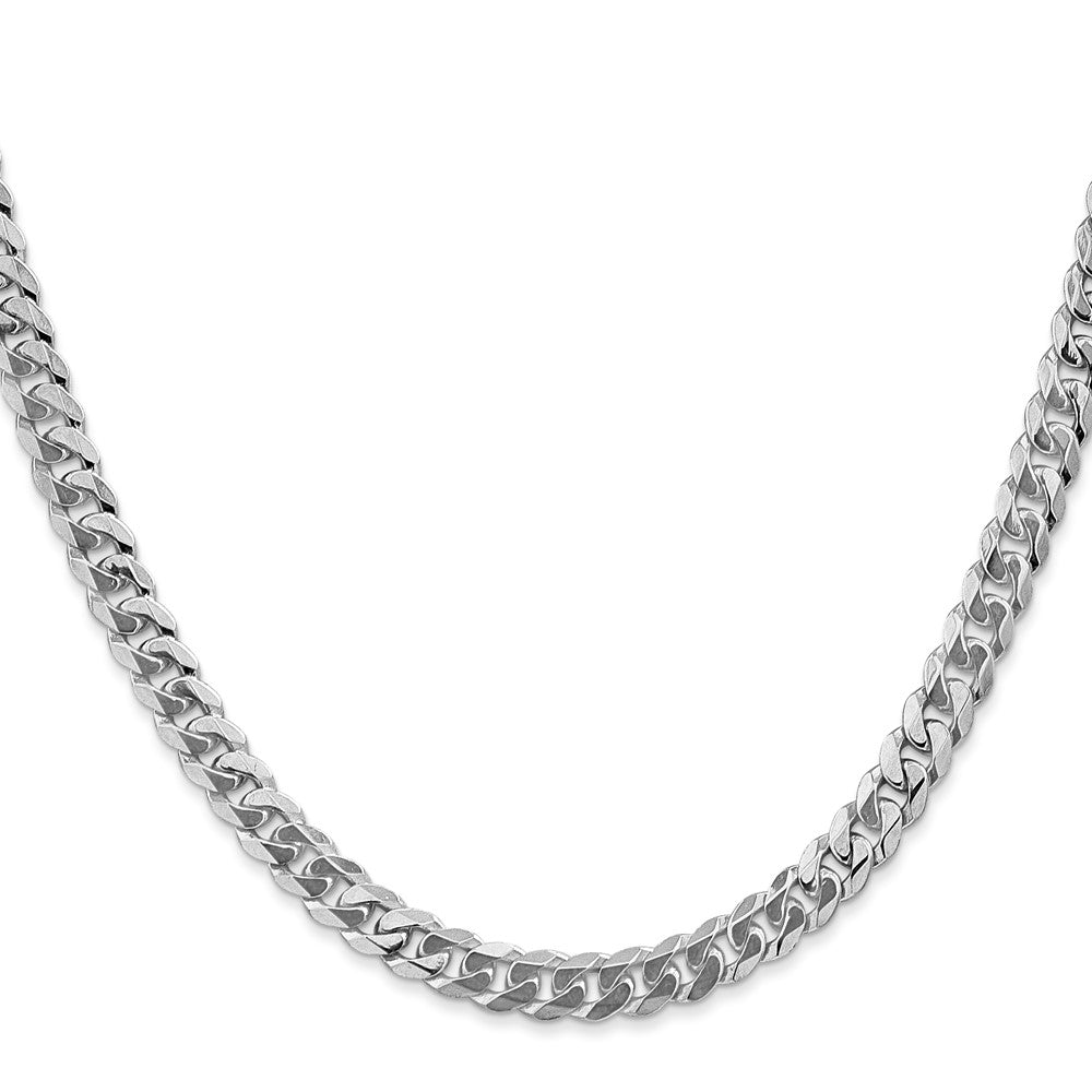 Shop Stylish 14K White Gold 24-Inch 5.75mm Flat Beveled Curb Chain