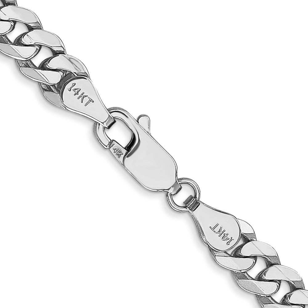 Shop Stylish 14K White Gold 24-Inch 5.75mm Flat Beveled Curb Chain