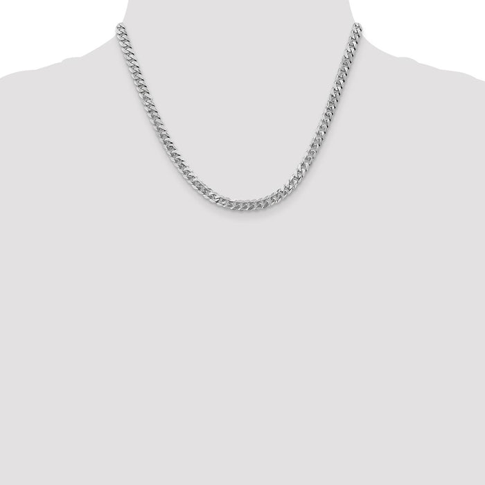 High-Quality 14K White Gold 18" 5.75mm Curb Chain - Stylish & Affordable!-4