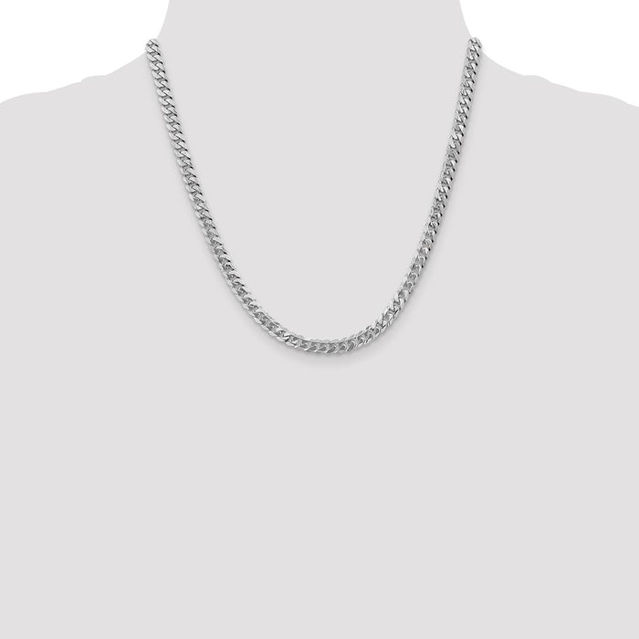 Buy Designer 14K White Gold 20-Inch 5.75mm Flat Beveled Curb Chain-4