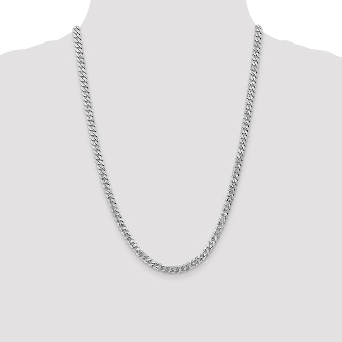 Shop Stylish 14K White Gold 24-Inch 5.75mm Flat Beveled Curb Chain-4