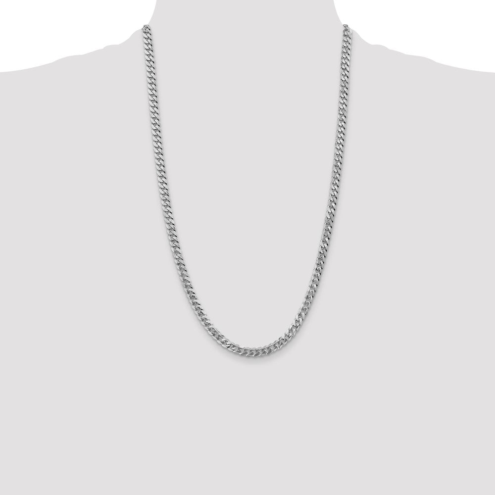 Buy Stylish 14K White Gold 26-Inch Flat Beveled Curb Chain - 5.75mm Luxury!