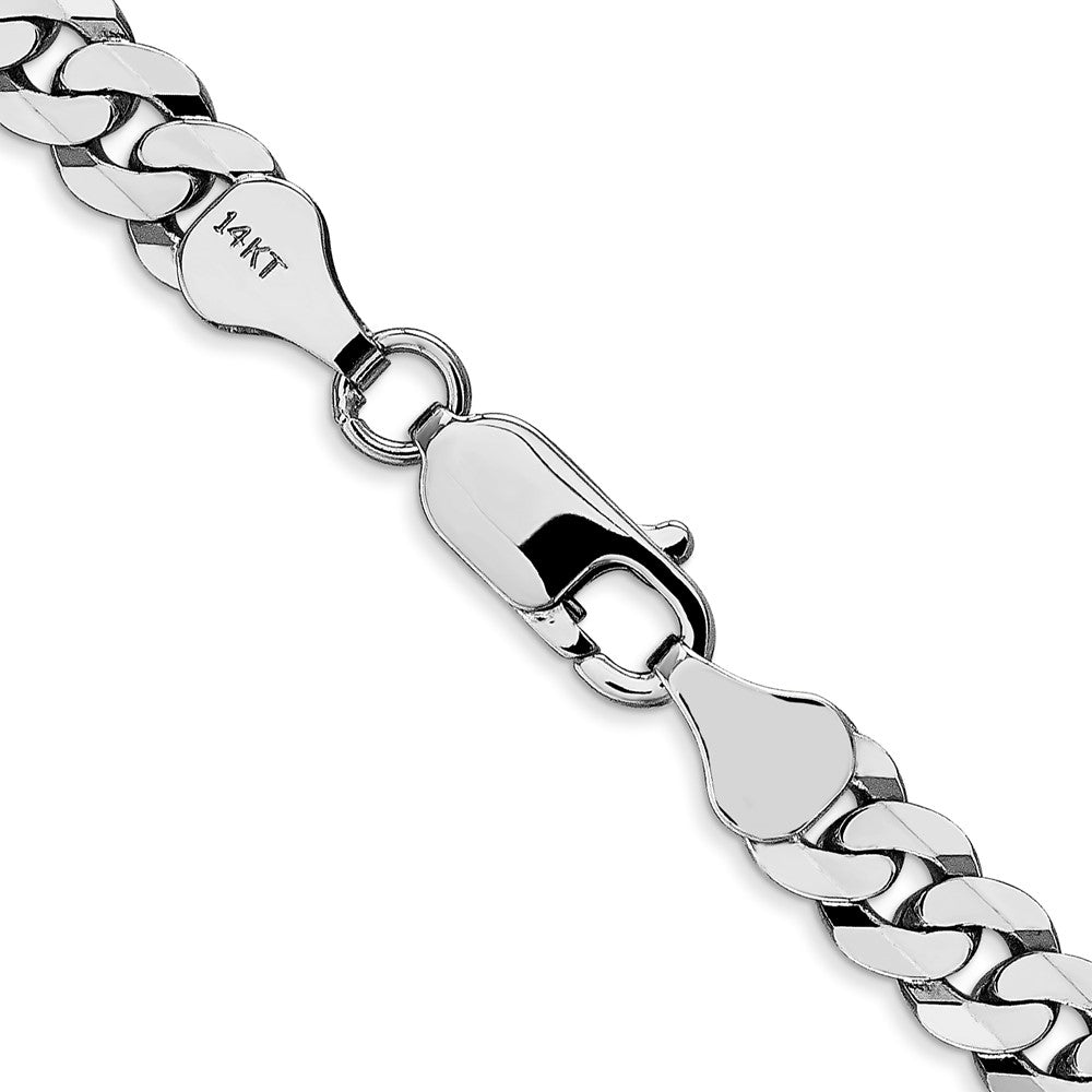 Buy Stylish 14K White Gold 26-Inch 6.25mm Flat Beveled Curb Chain