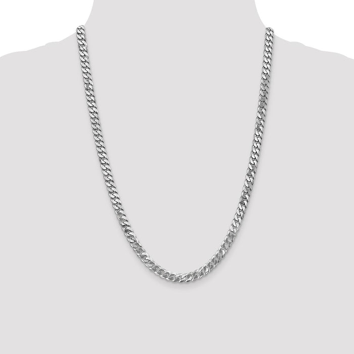 Shop Exclusive 14K White Gold 24-Inch 6.25mm Curb Chain - Stylish & Durable-4