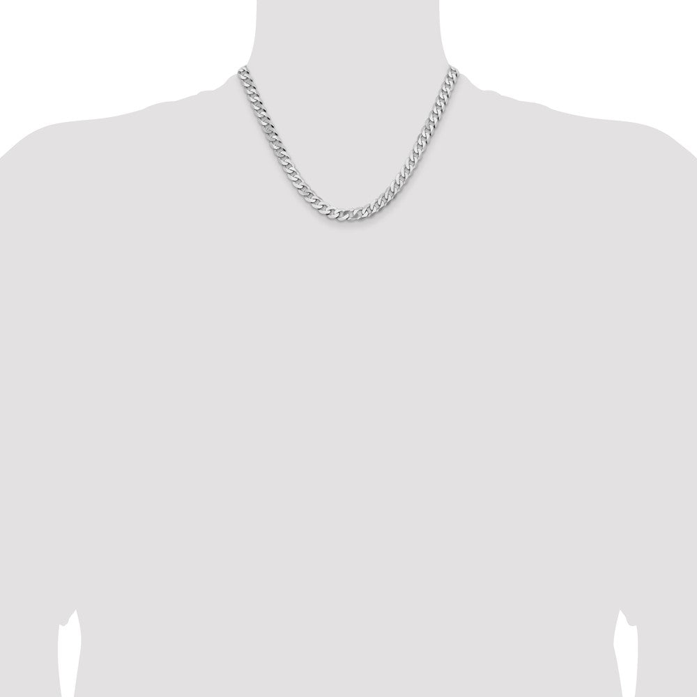 Shop Stylish 14K White Gold 18-Inch Flat Beveled Curb Chain - 7.25mm