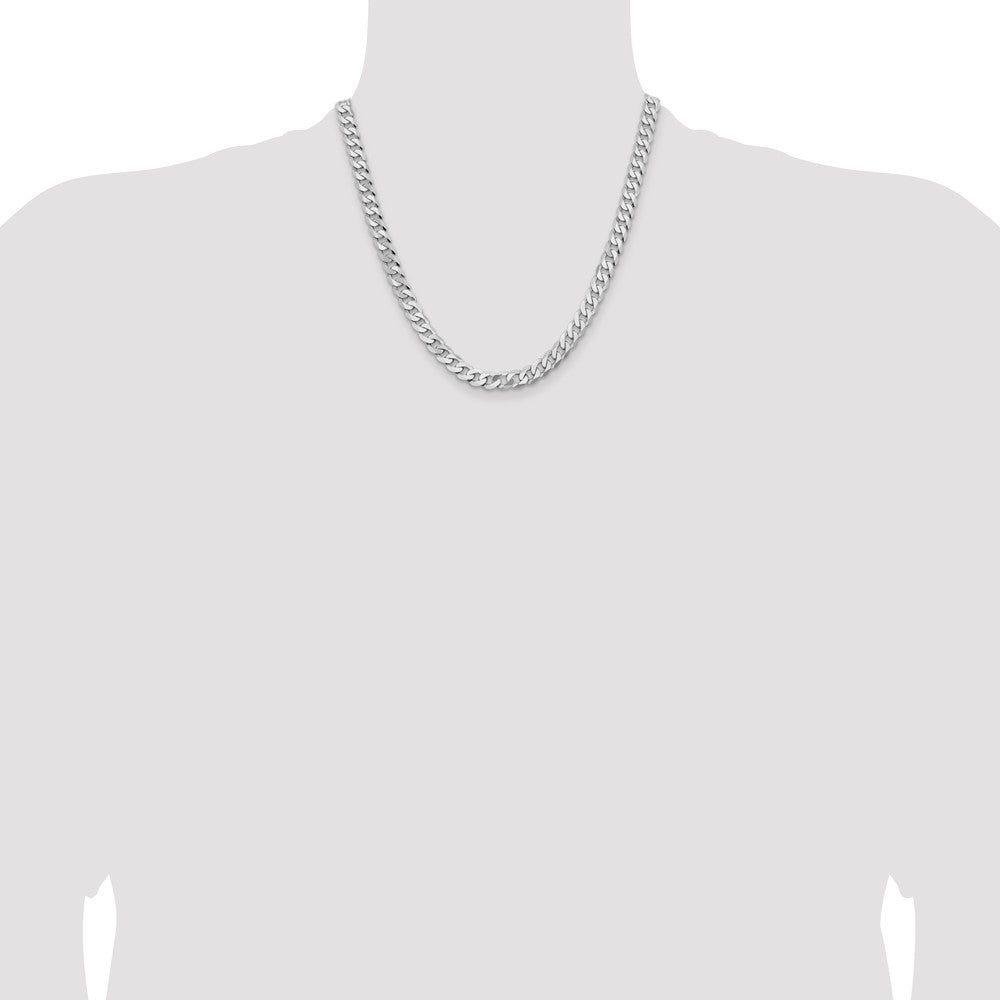 Shop Stylish 14K White Gold 20-Inch 7.25mm Curb Chain - Luxury at Great Value