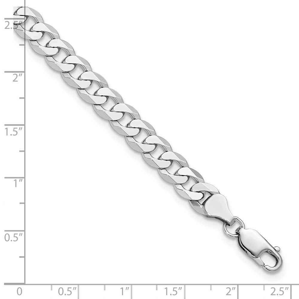 Shop 14K White Gold 9-Inch Chain - Stylish Beveled Curb Links, 7.25mm