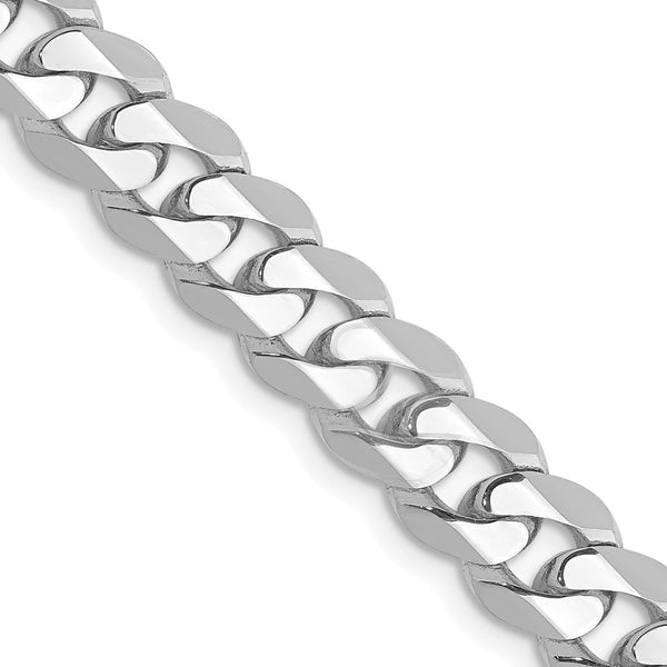 14K White Gold 7.25mm Curb Chain