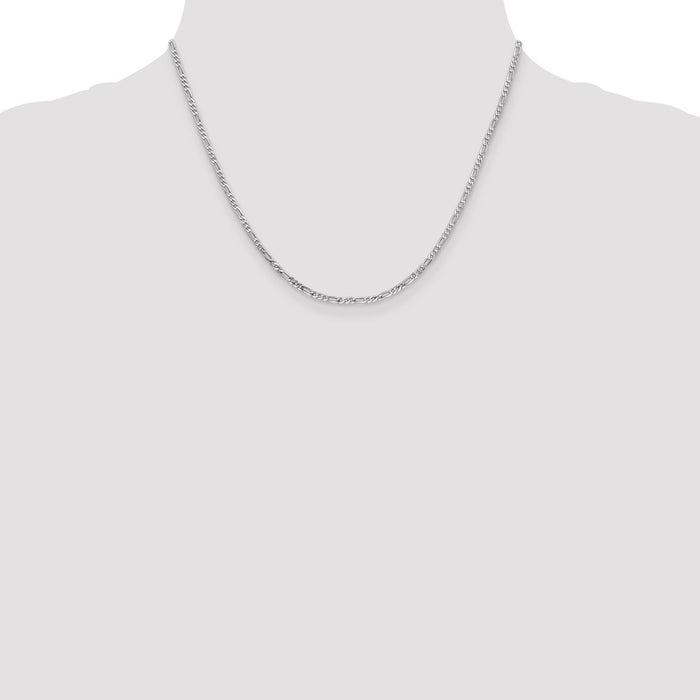 Buy Exclusive 14K White Gold 18-Inch Figaro Chain - Stylish & Affordable!-4