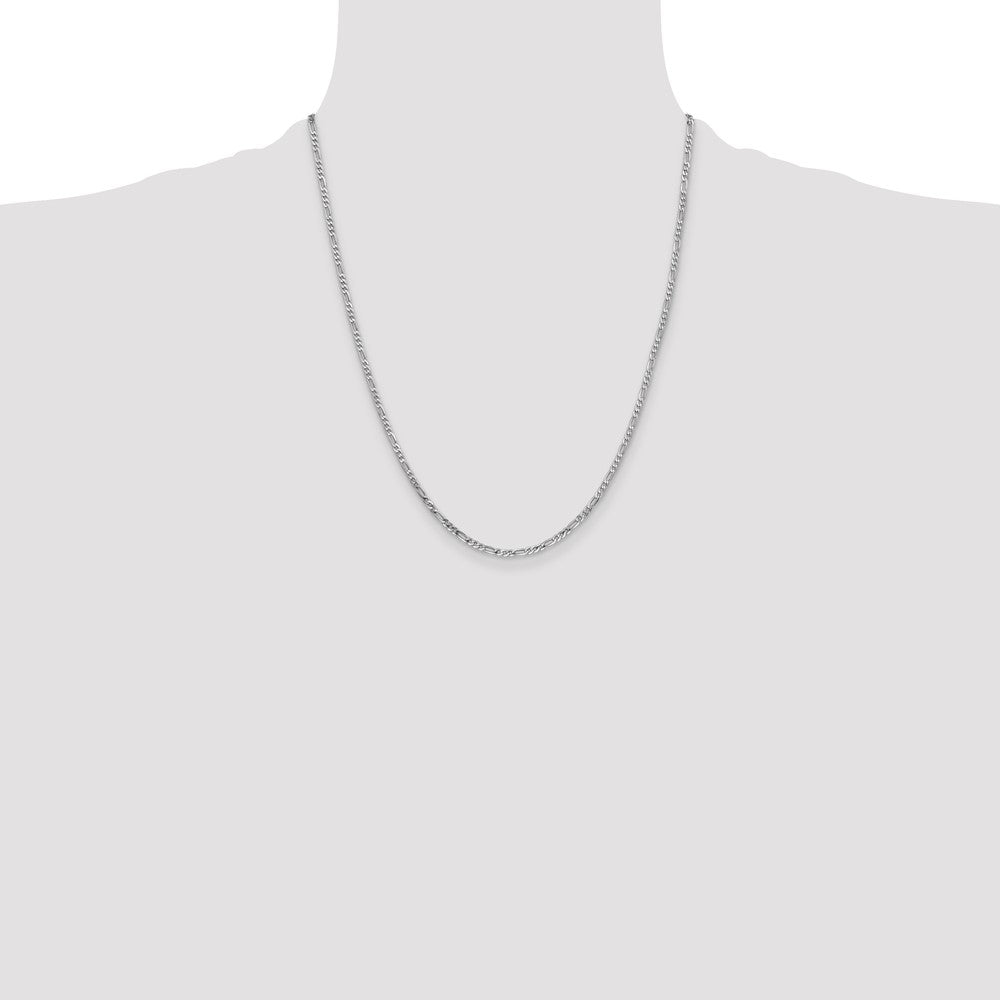 Shop Stylish 22-Inch 14K White Gold Flat Figaro Chain, 2.25mm - Luxury Value!
