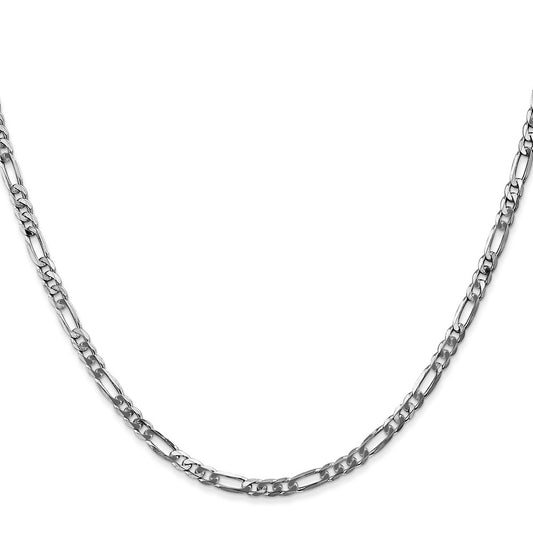 Shop Stylish 14K White Gold Flat Figaro Chain - 22-Inch, 3mm, Luxury Look