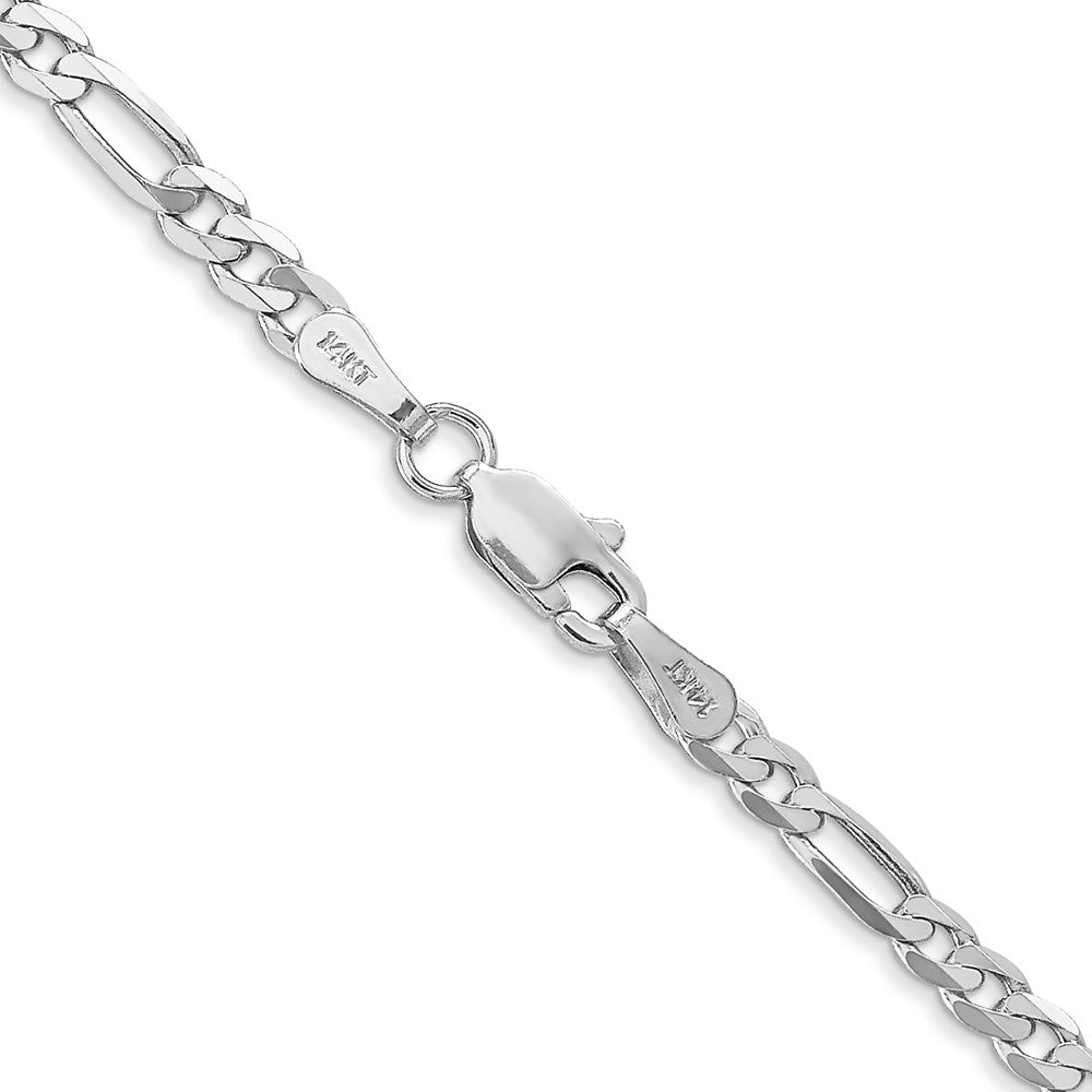 Shop Stylish 14K White Gold Flat Figaro Chain - 22-Inch, 3mm, Luxury Look