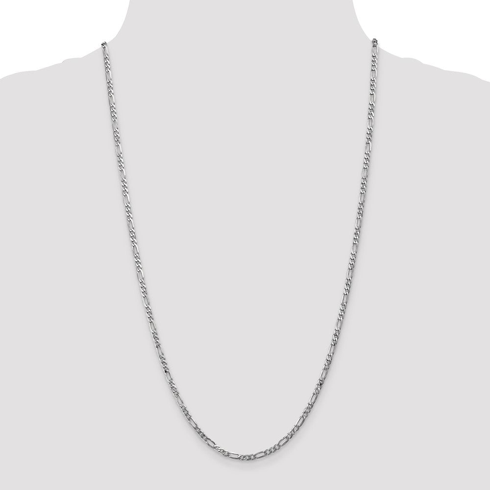 Buy Luxury 14K White Gold 20-Inch Flat Figaro Chain - 3mm, Stylish Design!