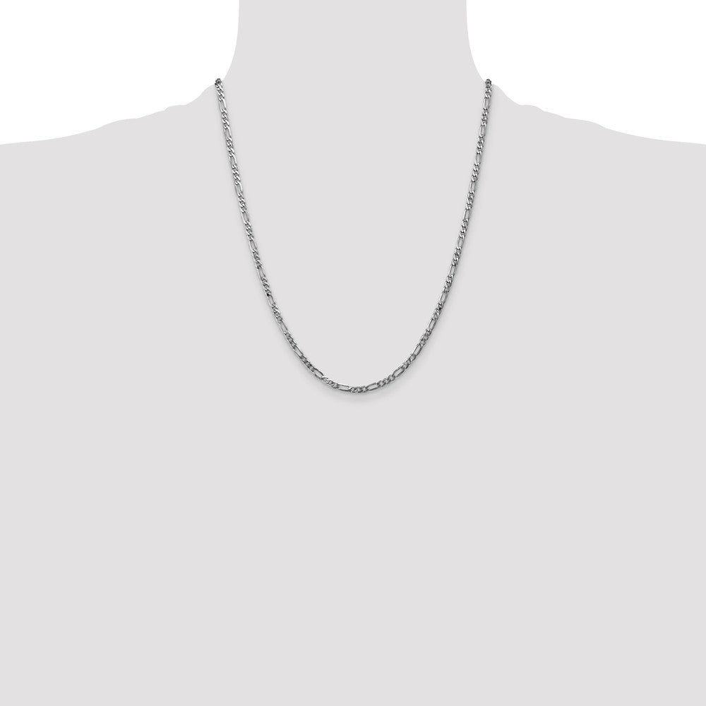 Shop Stylish 14K White Gold Flat Figaro Chain - 22-Inch, 3mm, Luxury Look