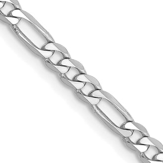 Shop Stylish 14K White Gold Flat Figaro Chain - 22-Inch, 3mm, Luxury Look
