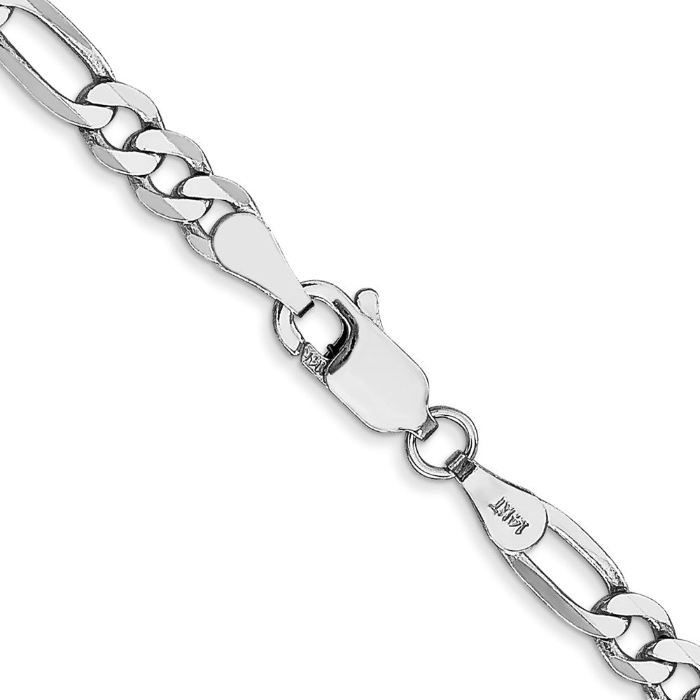 Shop Stylish 22-Inch 4mm 14K White Gold Flat Figaro Chain - Luxury Quality