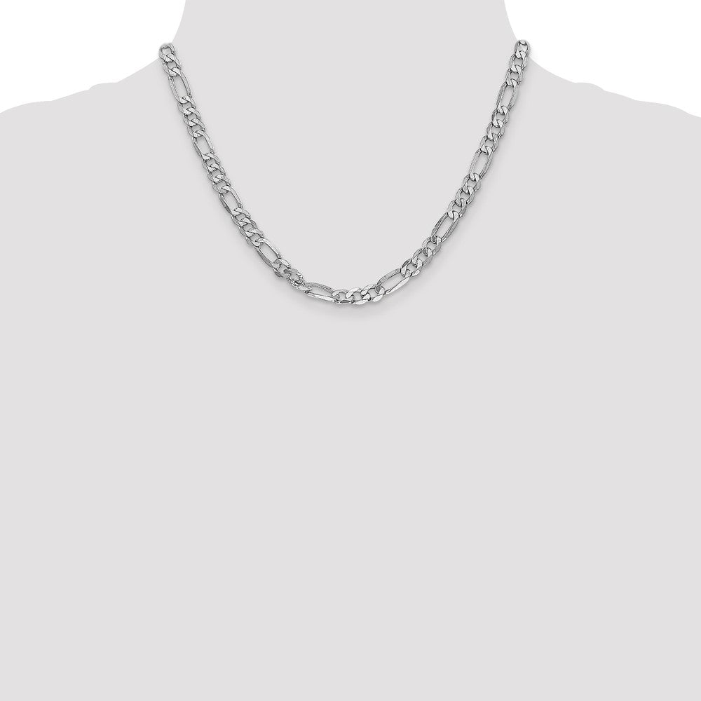 Shop Stylish 14K White Gold 18-Inch Flat Figaro Chain - 6mm Lobster Clasp