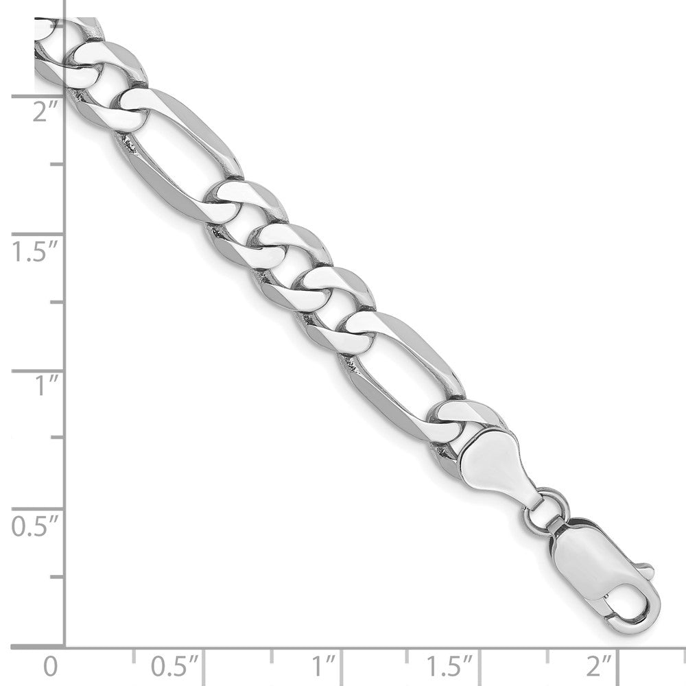 Buy Stylish 14K White Gold 9-Inch 7mm Flat Figaro Chain - Luxury Jewelry