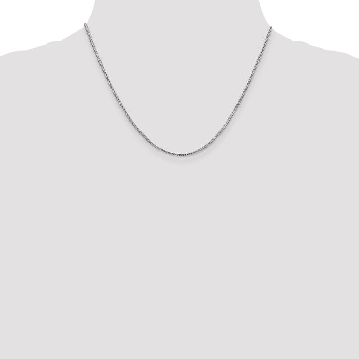 Buy Stylish 14K White Gold Franco Chain, 18-Inch, 1mm - Luxury Accessory-4