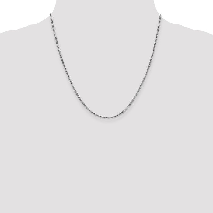 Buy Stylish 14K White Gold Franco Chain - 20-Inch, 1mm, Luxury Look-4
