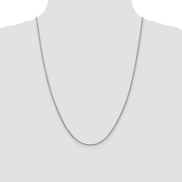 Exclusive 14K White Gold 24-Inch 1mm Franco Chain - Stylish & Durable-4