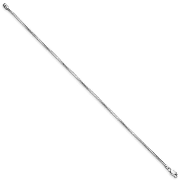 14K White Gold 8-Inch Franco Bracelet - 1mm