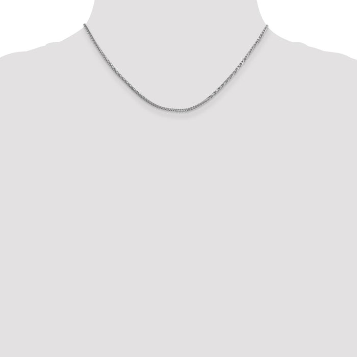 Buy 14K White Gold 16-Inch Franco Chain - Stylish & Affordable 1.3mm Design-4