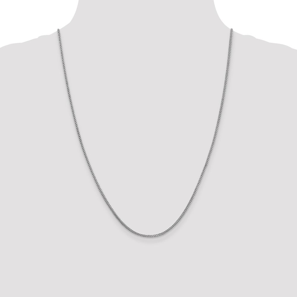 Exclusive 14K White Gold 24-Inch Franco Chain - Stylish 1.3mm Design