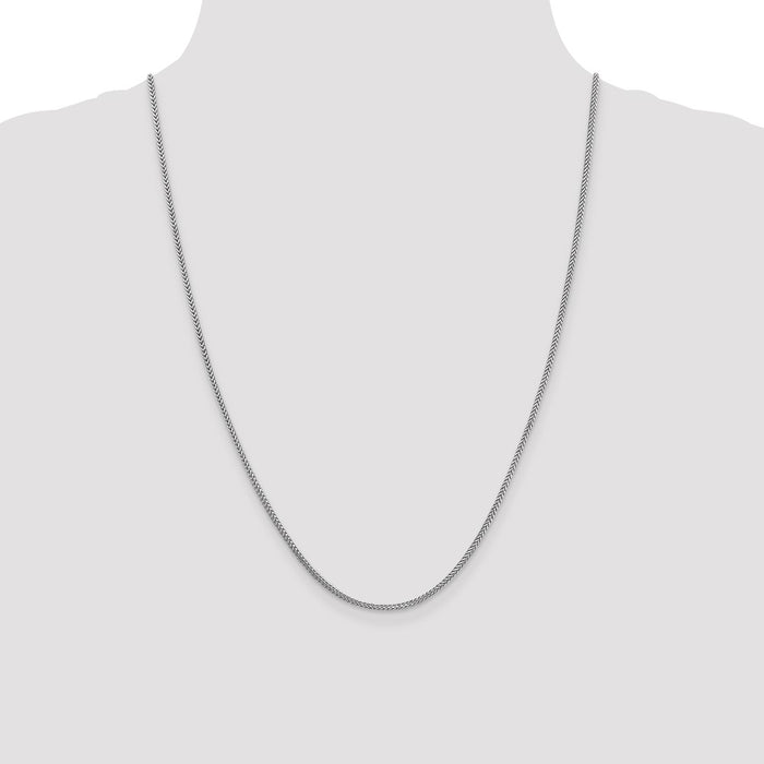 Exclusive 14K White Gold 24-Inch Franco Chain - Stylish 1.3mm Design-4