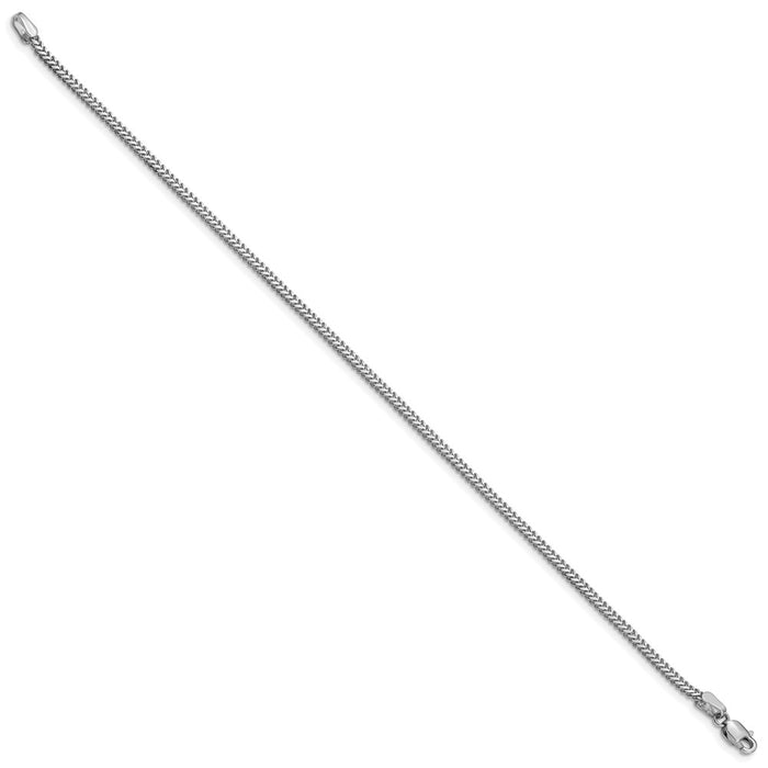 Buy Stylish 14K White Gold Franco Bracelet - 7-Inch, 1.4mm, Affordable Price-2