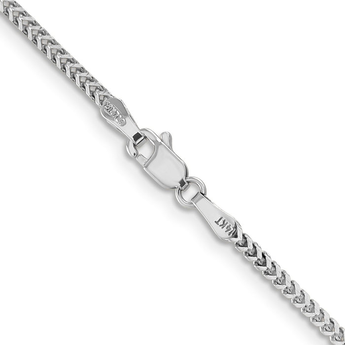 Shop Stylish 14K White Gold 16-Inch Franco Chain - 1.5mm, Affordable Luxury-3