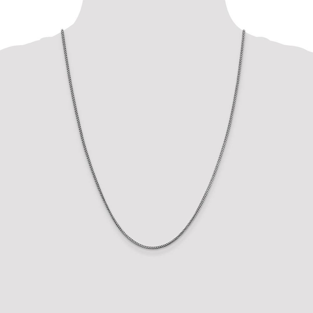 Shop Stylish 24-Inch 14K White Gold Franco Chain, 1.5mm, Luxury Accessory