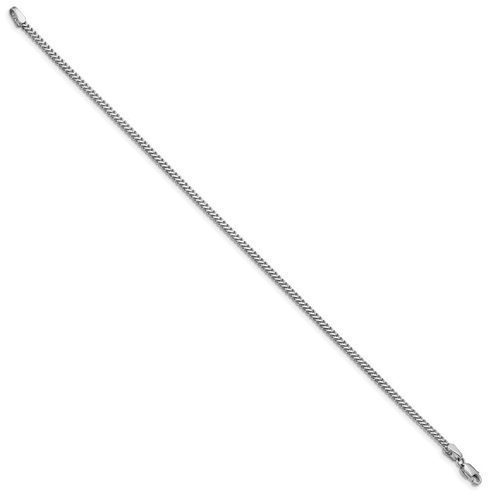 Buy Stylish 14K White Gold Franco Bracelet - 7-Inch, 1.5mm, Luxury Value!-2