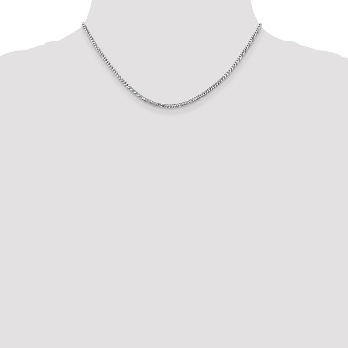 Shop 14K White Gold 16-Inch 2mm Franco Chain - Stylish Luxury Jewelry-4
